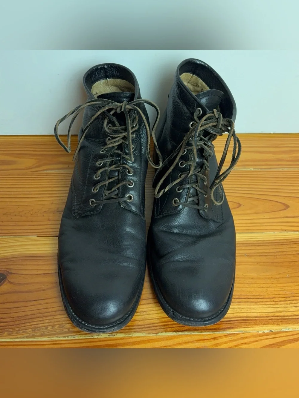Frye Tyler Black Leather Lace Up Combat Boots Size 13 D